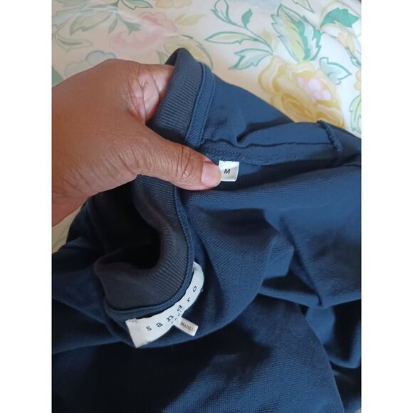 Sandro Paris  Polo Shirt Short Sleeve Navy Blue/ Black Medium - Picture 14 of 15